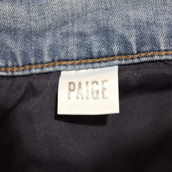 Paige Lennox Relaxed Straight Denim Jeans Size 34 Blue Stretch Comfort Fit - Picture 12 of 14